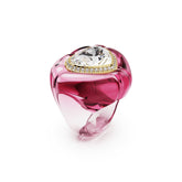 Dulcis cocktail ring, Heart cut, Pavé, Heart, Pink
